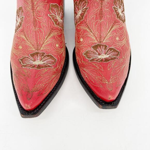 Vintage Y2K Old Gringo Sheridan Red Floral Embroidered Cowgirl Boot size 6.5 - Picture 6 of 10